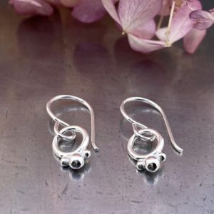 sun earrings - granules - Argentium silver