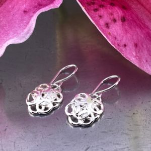 pebbles earrings - tiny round - Argentium silver