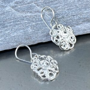 pebbles earrings - round - Argentium silver