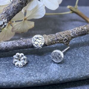 Hammered Granules Earrings – Argentium Silver Post