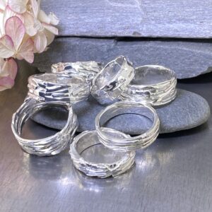 Bark Rings – Argentium Silver – Variable Sizes