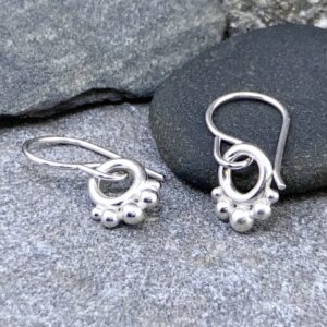 sun earrings - granules - Argentium silver