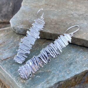 Bark Earrings – Rectangle – Argentium Silver