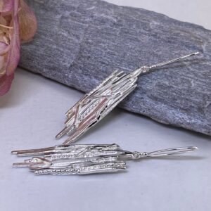 bark earrings - Argentium silver