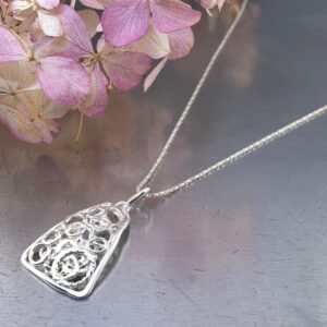 pebbles small triangle pendant - Argentium silver