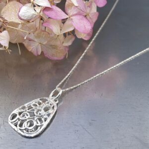 pebbles triangle pendant - Argentium silver
