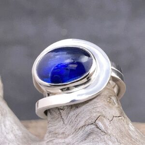 Kyanite Ring – Size 6.5 – Argentium Silver Buttonhole – 6.5 Carat