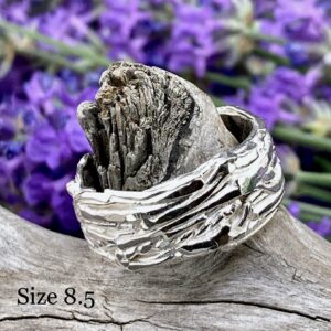 bark ring - Argentium silver