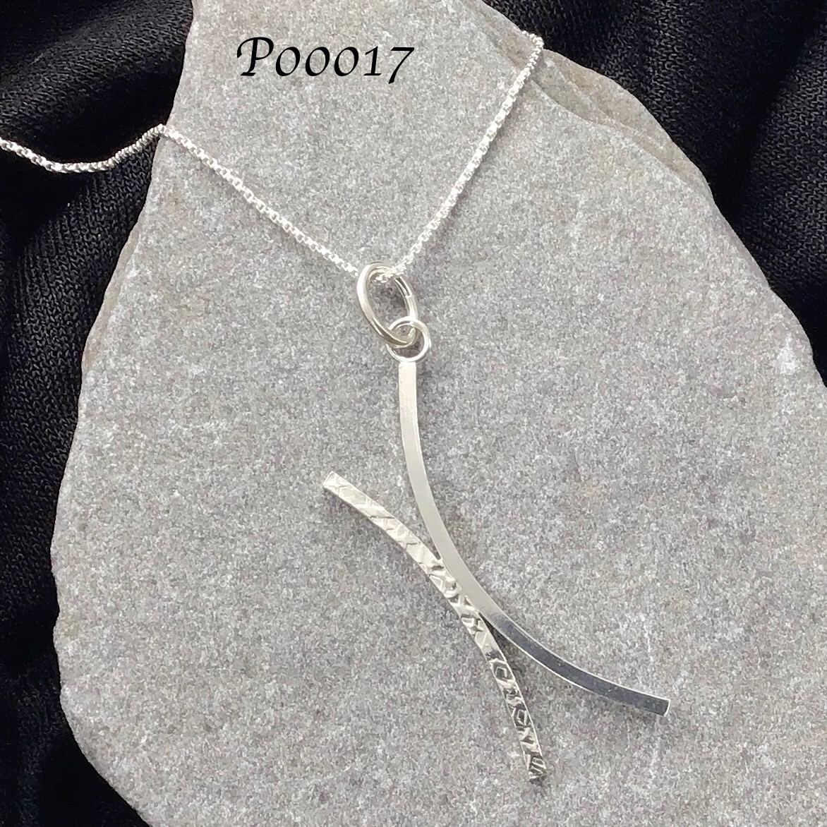Geometric X – Argentium Silver – Pendant - Image 10