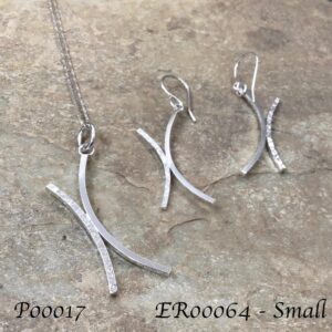 Geometric X – Argentium Silver – Pendant