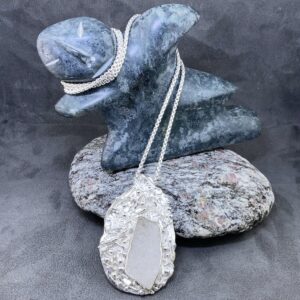 quartz pendant - Argentium silver rapids