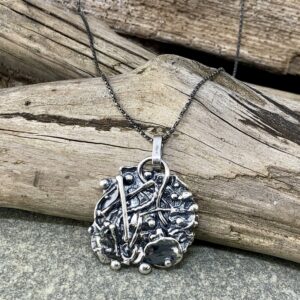 rapids pendant - antique Argentium silver
