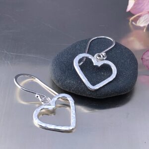 Heart Earrings – Medium – Argentium Silver