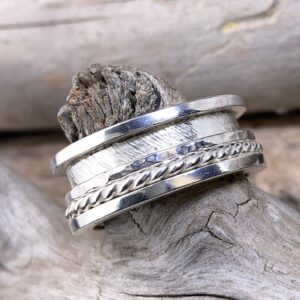 Finished Edge Spinner Ring – Size 8.25 – Argentium Silver