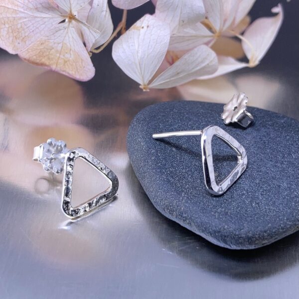 triangle wire posts | Argentium silver earrings | A & R Jewellery