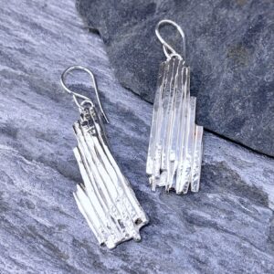 bark earrings - Argentium silver