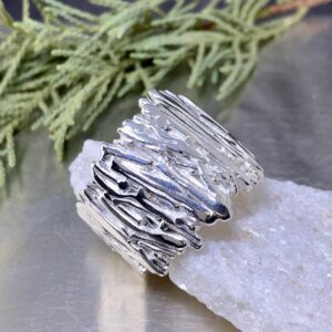 Bark Ring – Size 10.75 – Argentium Silver