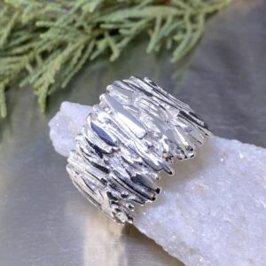 Bark Ring – Size 9.5 – Argentium Silver
