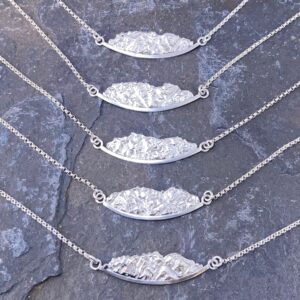 mountain landscape necklace - Argentium silver Skimmerhorns
