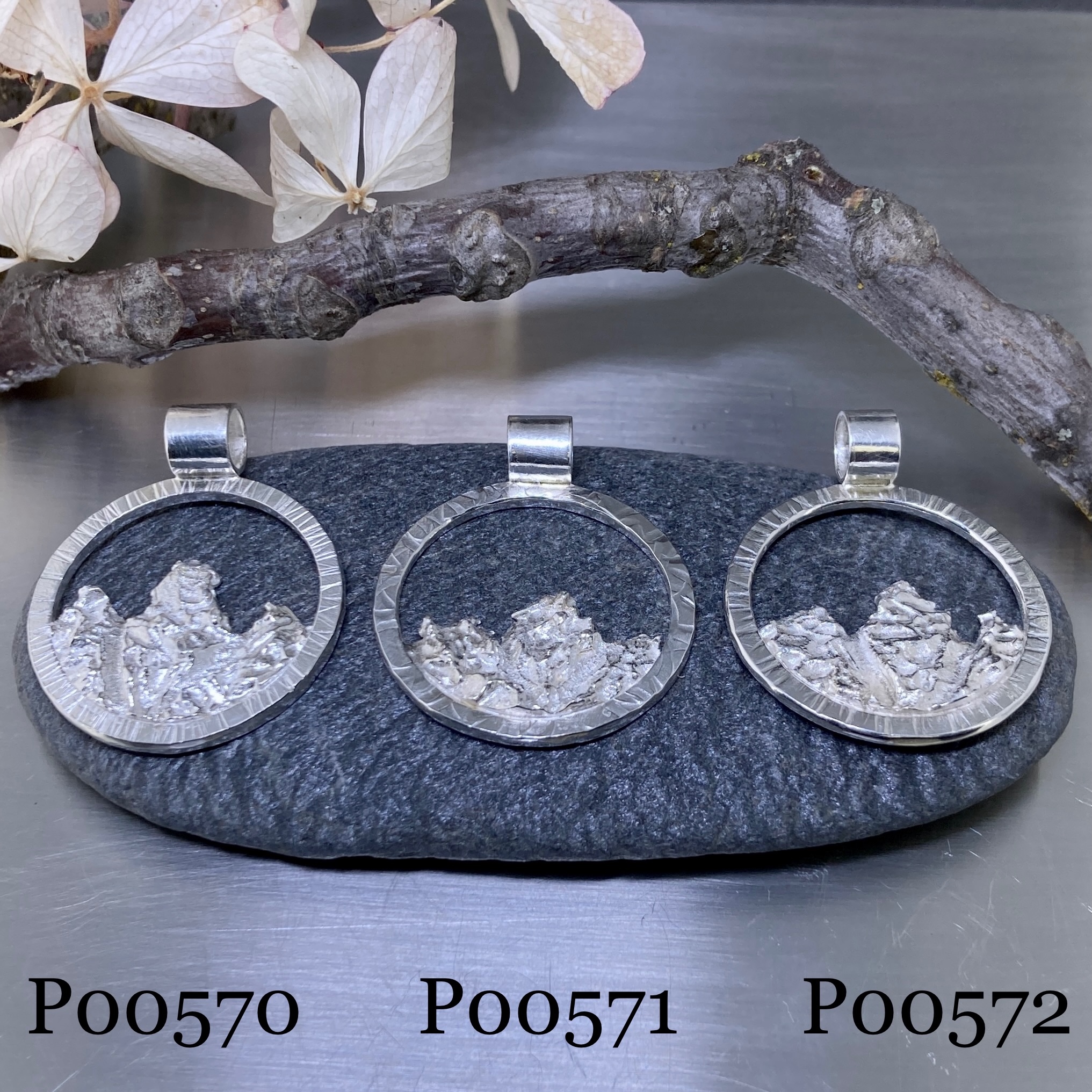mountain pendants - Argentium silver - Image 16