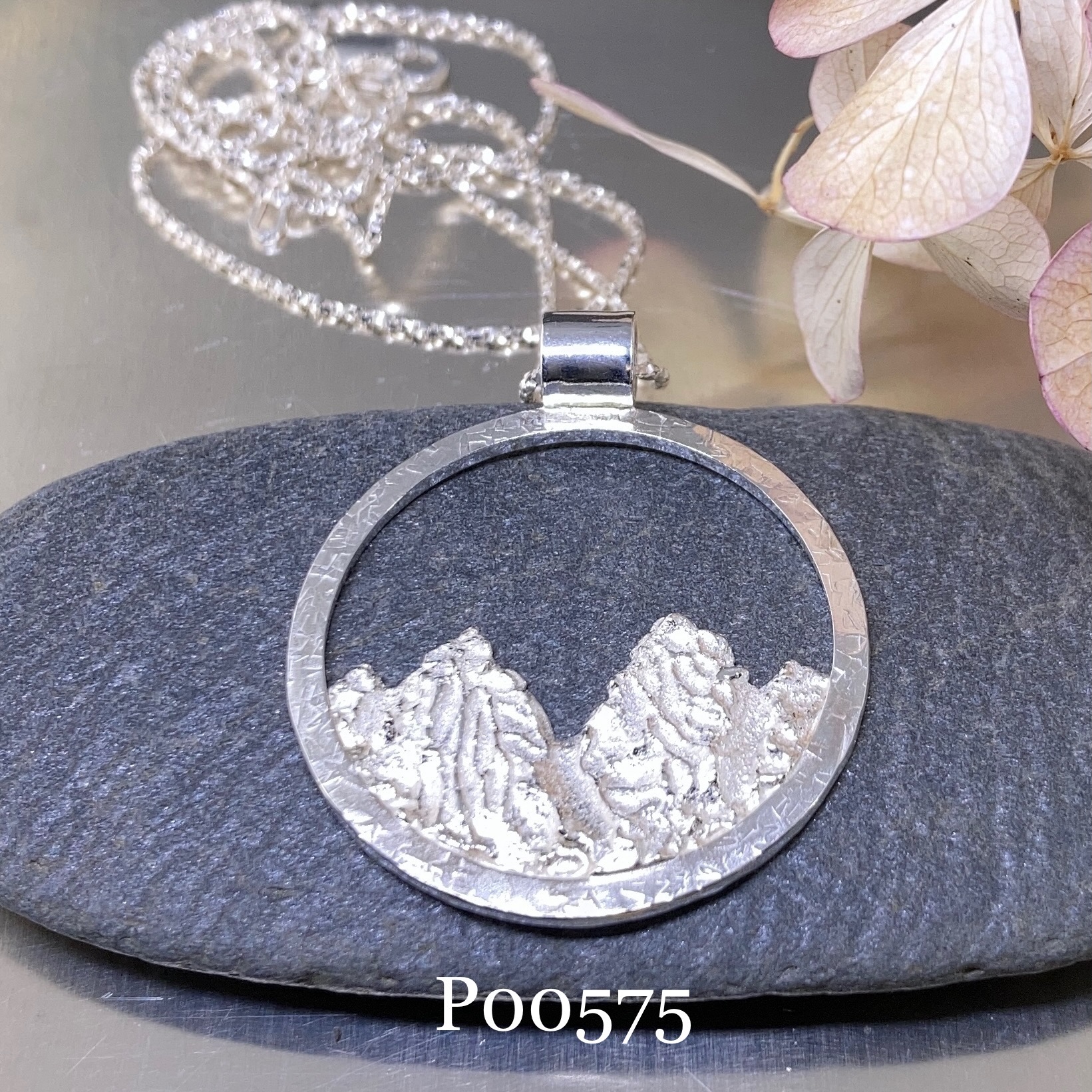 mountain pendants - Argentium silver - Image 3