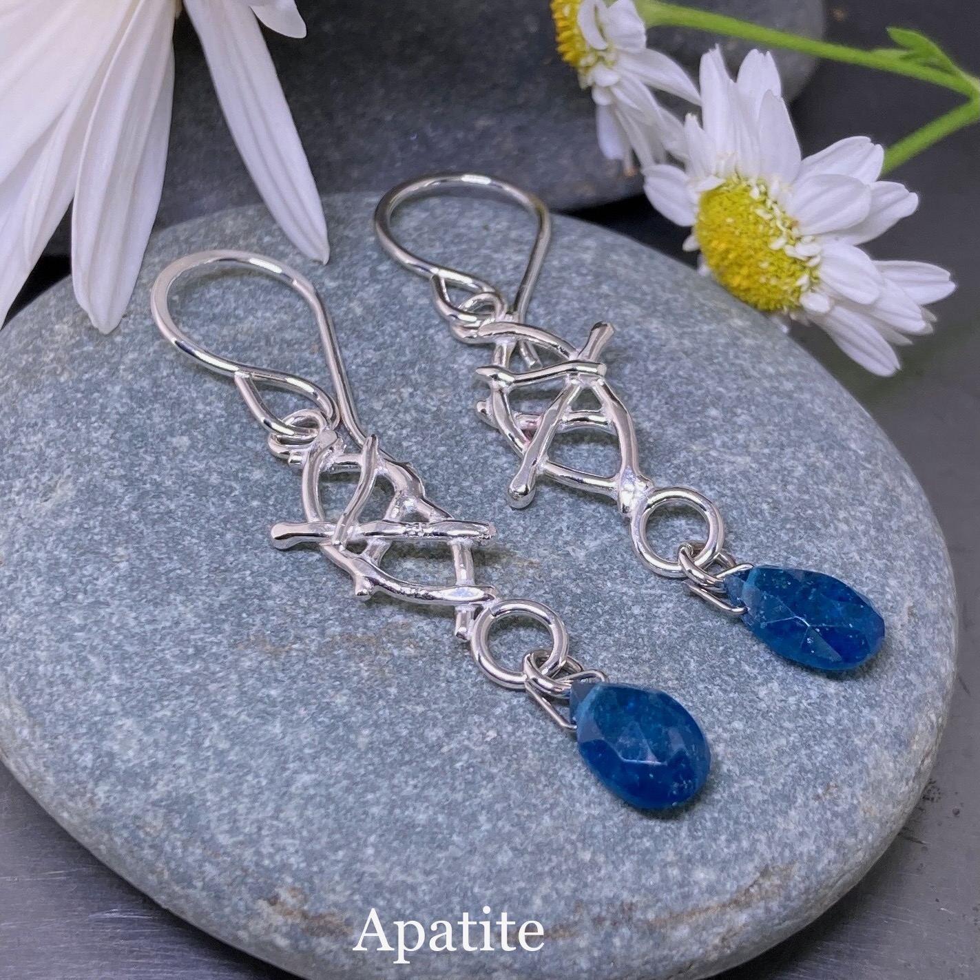 gemstone earrings - marquise twigs - Image 5