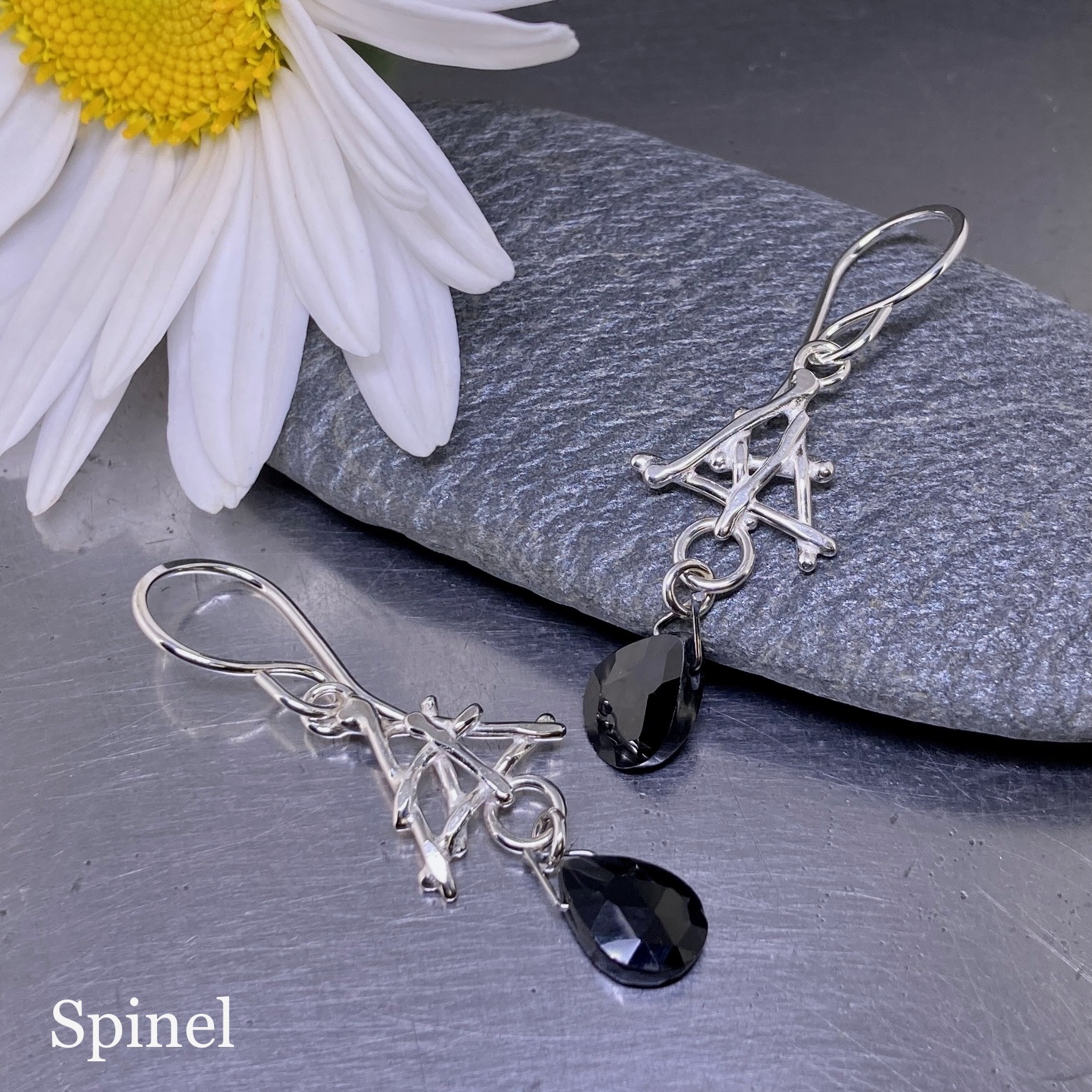 gemstone earrings - triangle twigs - Image 6