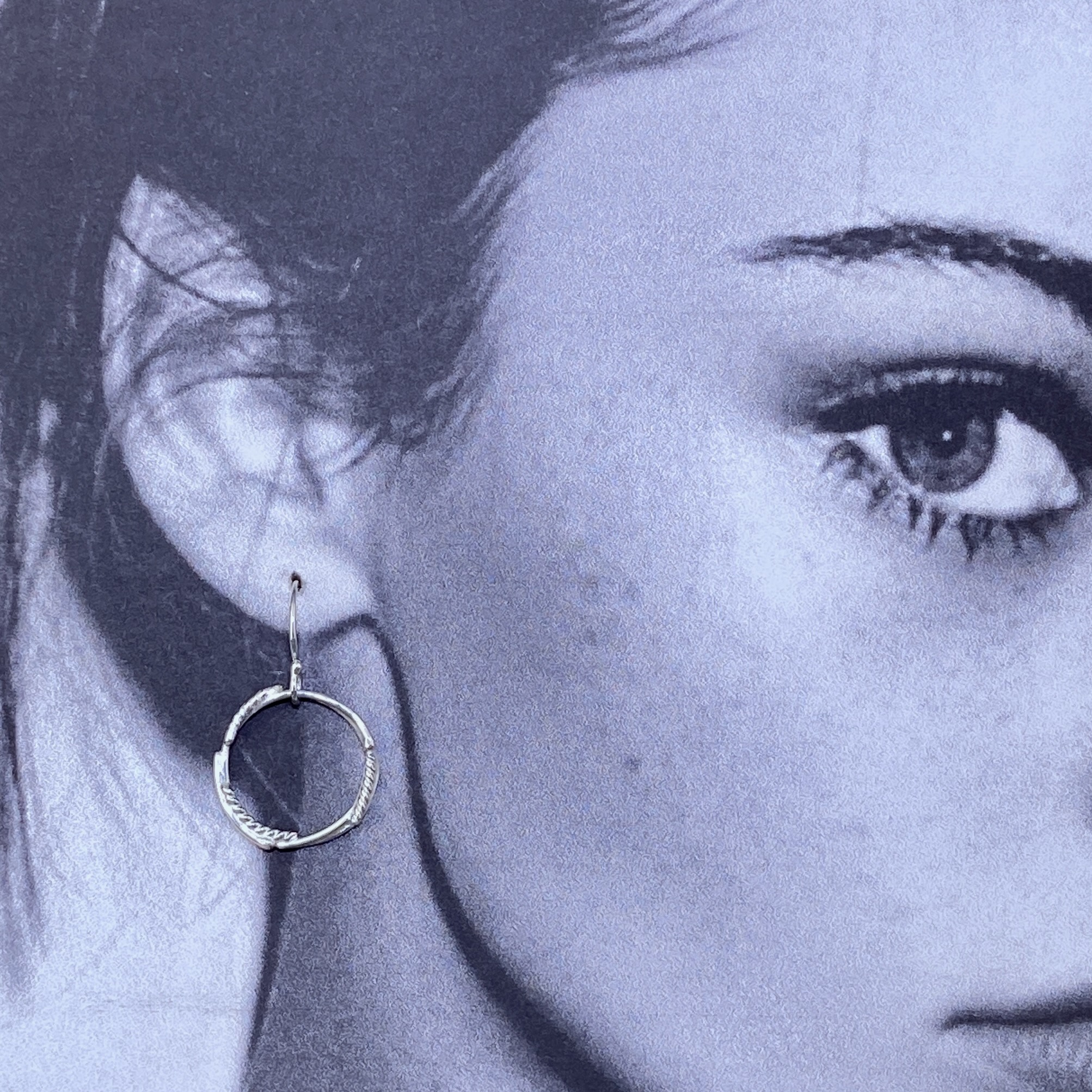 Freeform Circle Earrings – Argentium Silver - Image 5