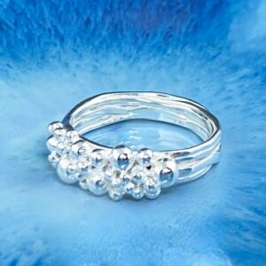 Granules & Bark Ring – Argentium Silver