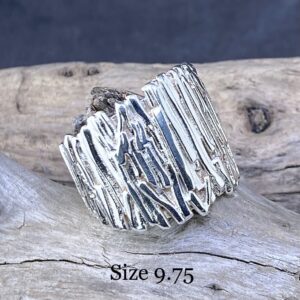 Bark Ring – Size 9.75 – Argentium Silver