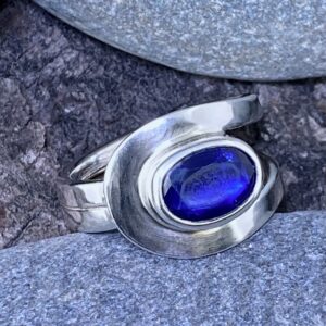 Kyanite Ring – Size 4.25 – Argentium Silver Buttonhole – 1.5 Carat