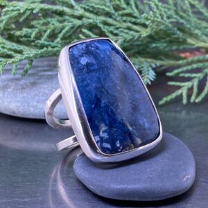 Pietersite Ring – Size 8.5 – Argentium Silver Double Band