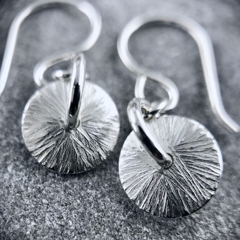 moon with ring - Argentium silver - dangle - Image 3