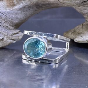 Aquamarine Ring – Size 7 – Double Square – 3.5 Carat