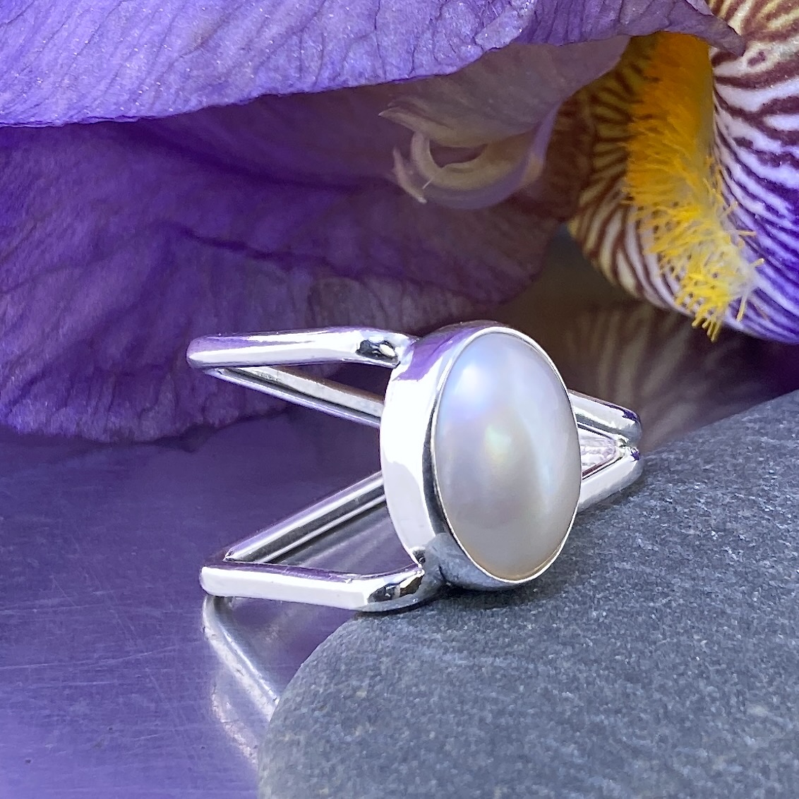 Pearl Ring – Size 9 – Argentium Silver Book - Image 3