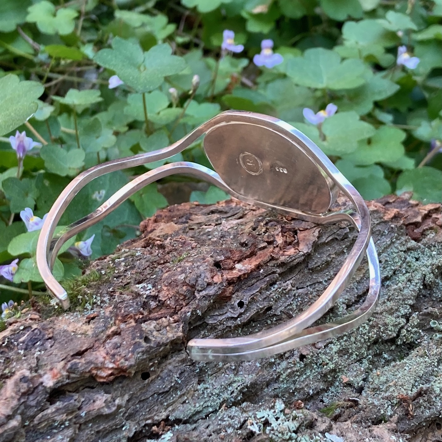 Hawk’s Eye Argentium Silver Cuff Bracelet – XLarge - Image 2