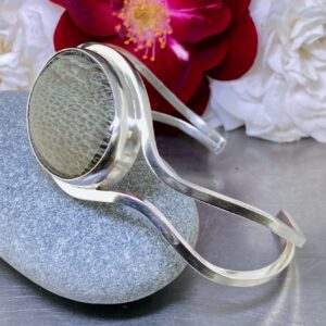 Snakeskin Jasper Argentium Silver Cuff Bracelet – Medium