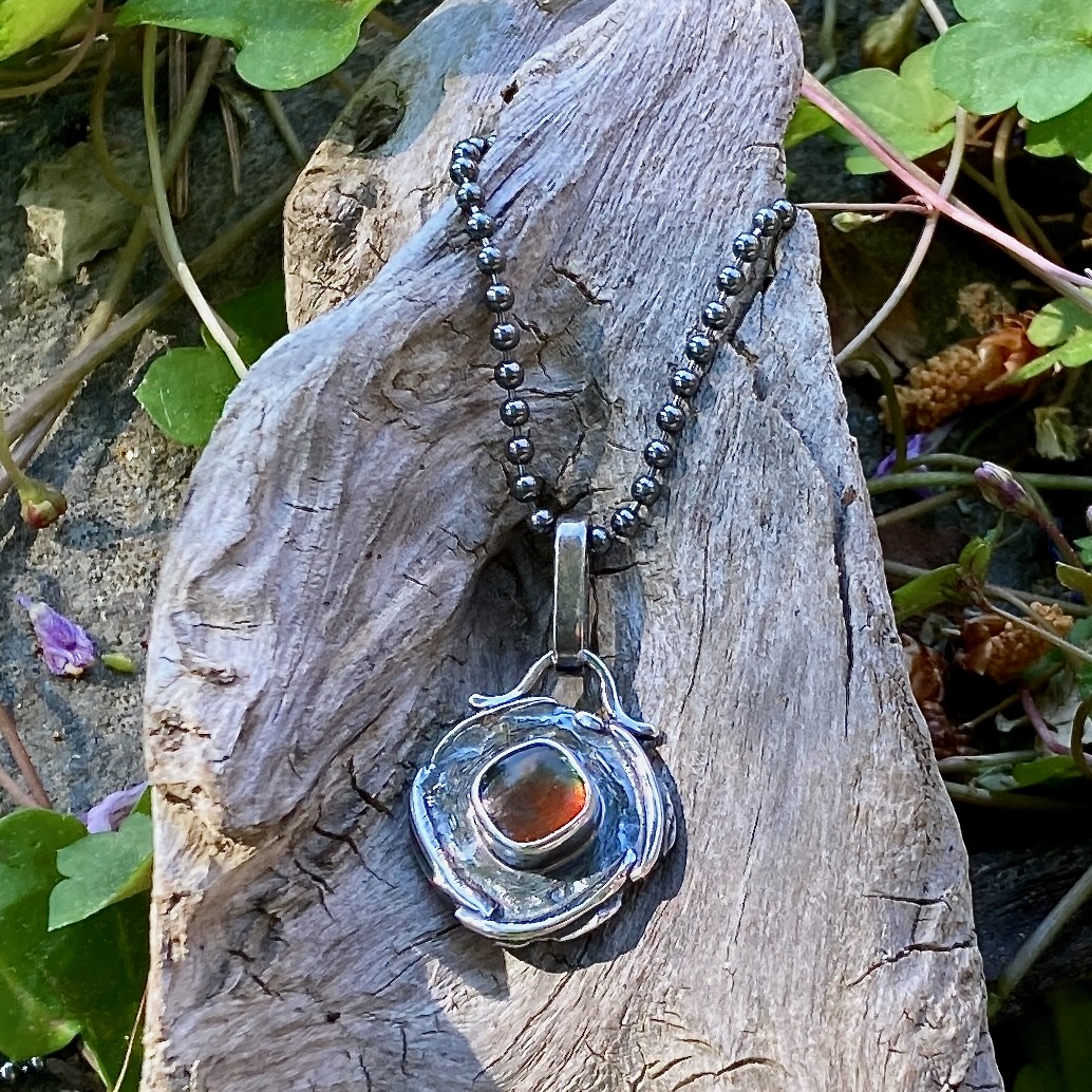 ammonite pendant – Argentium silver wax seal – antique - Image 4