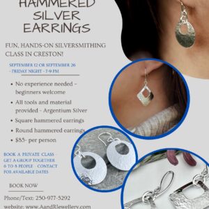 Silversmithing Class - Hammered Argentium silver earrings