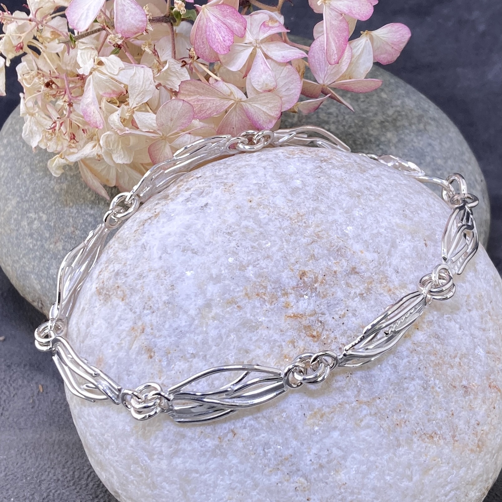 Argentium Silver Twigs Panel Bracelet – 9.5″ - Image 2