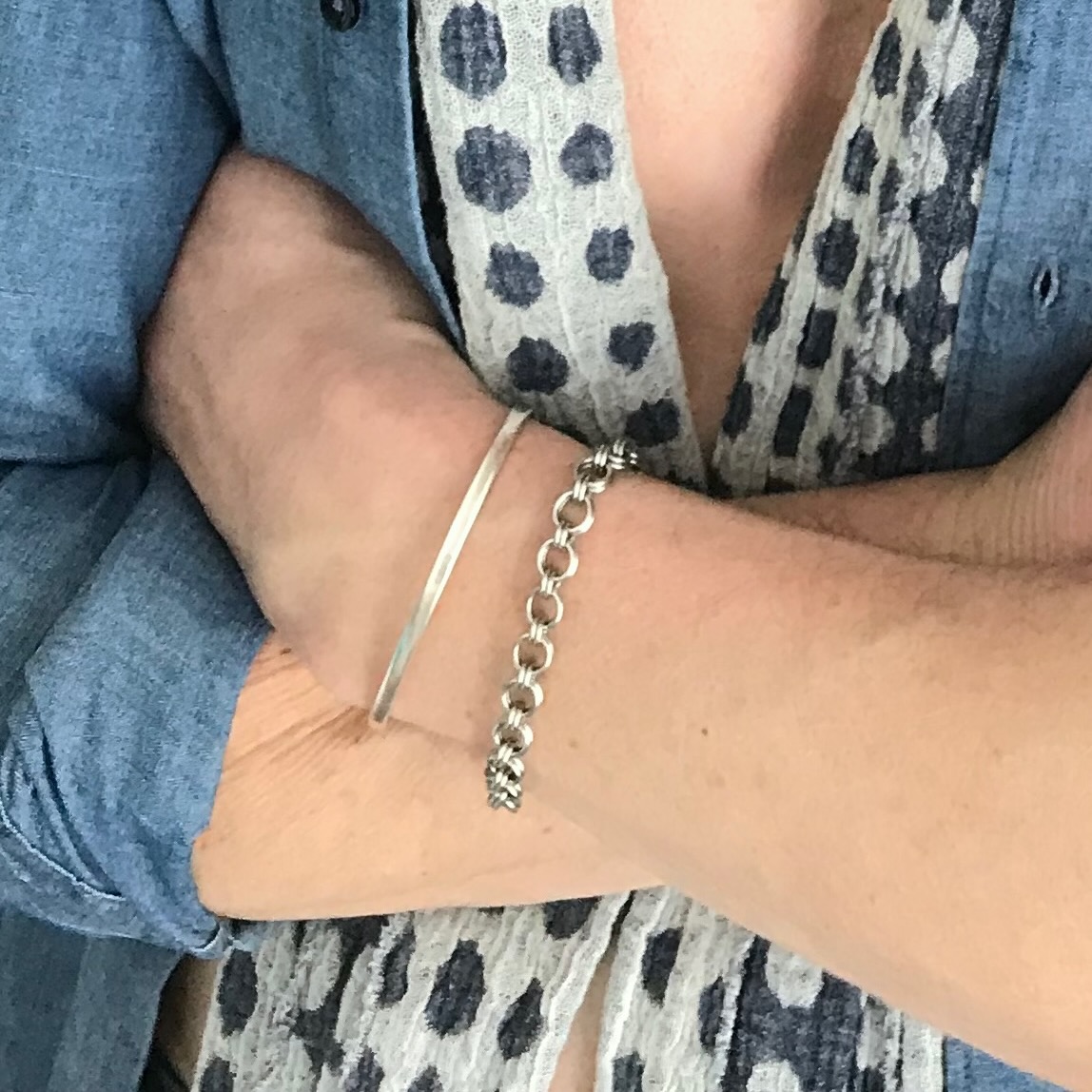 Argentium Silver Hammered Cuff - Image 3