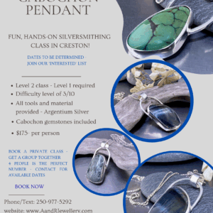 Silversmithing Class – Argentium Silver Cabochon Pendant