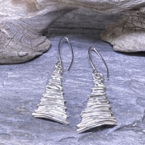Bark earrings – Argentium silver