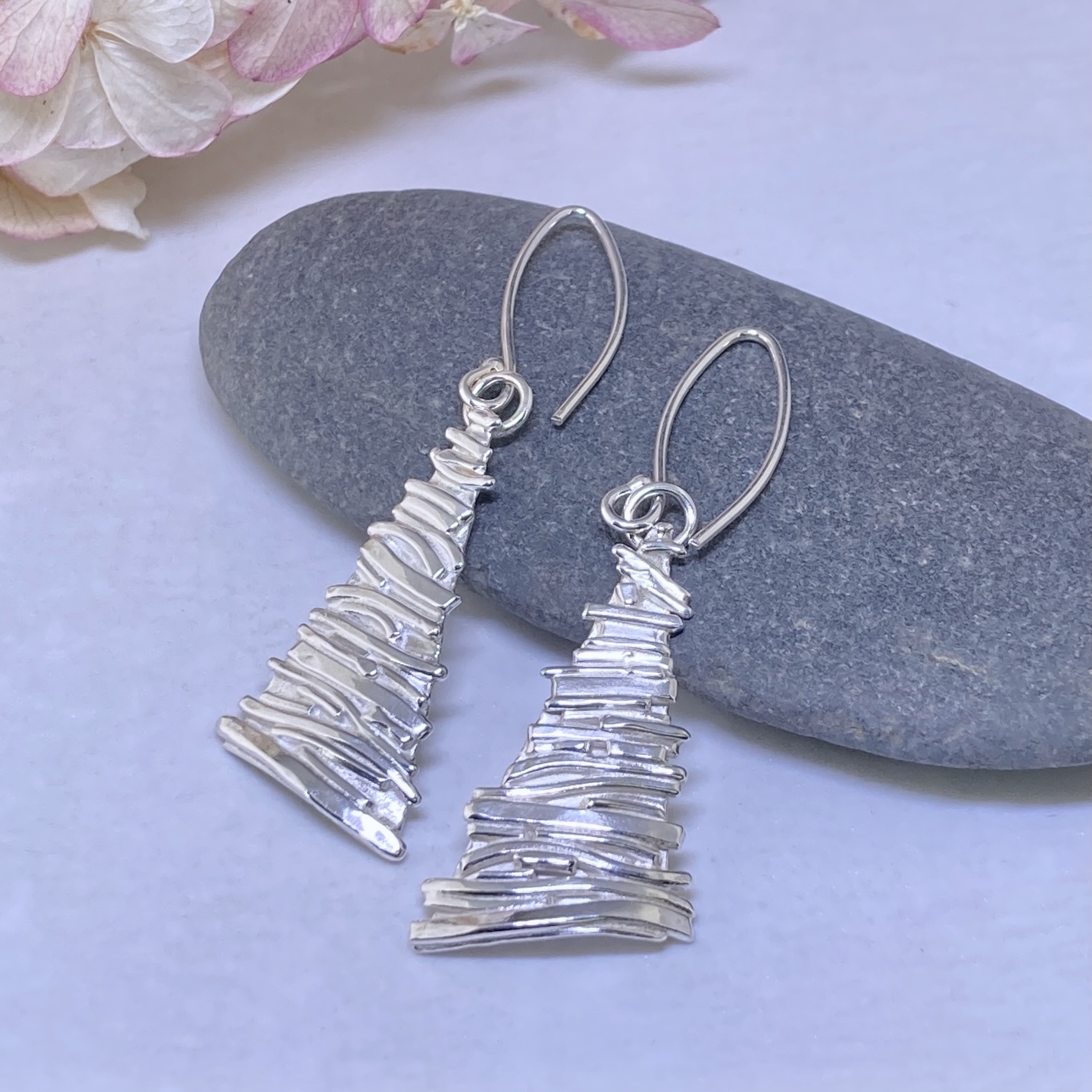 Bark earrings – Argentium silver - Image 4