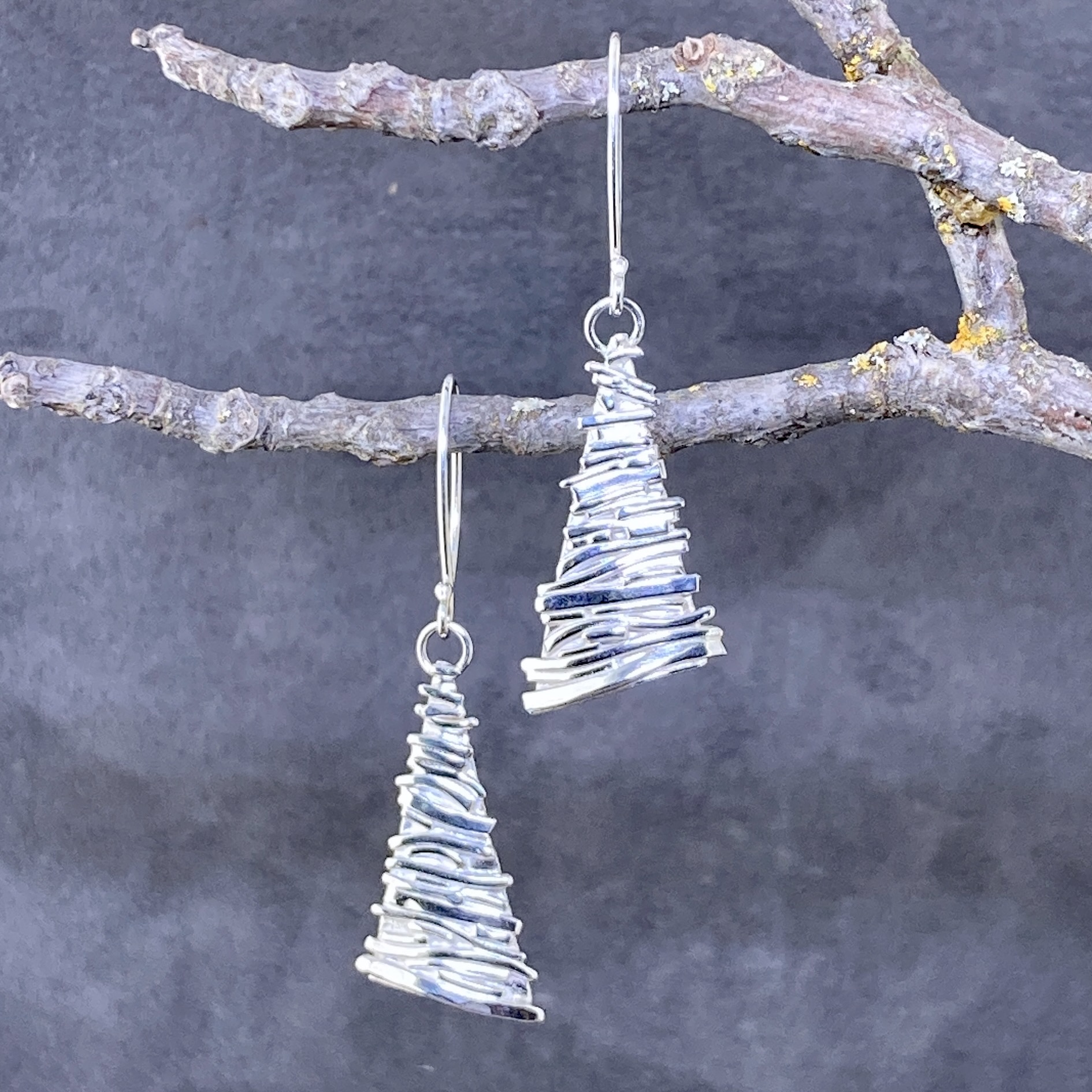 Bark earrings – Argentium silver - Image 5