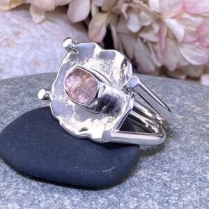 Pink Tourmaline Ring -Size 10 - Argentium Silver Wax Seal – 3 Carat