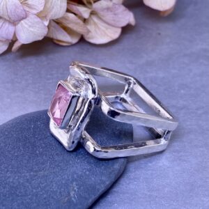 Pink Tourmaline Ring – Size 7 – Argentium Silver Wax Seal – 0.5 carat