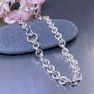 Cable Link Bracelet – Argentium Silver – 8.75″