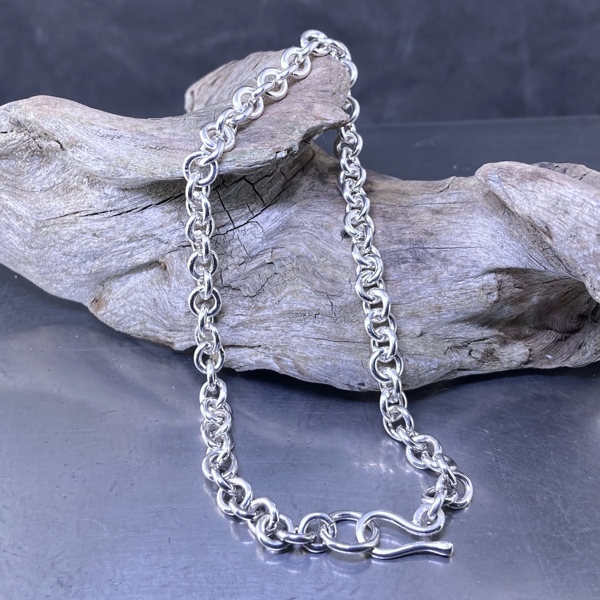 Cable Link Bracelet – Argentium Silver – 8.75″ - Image 3