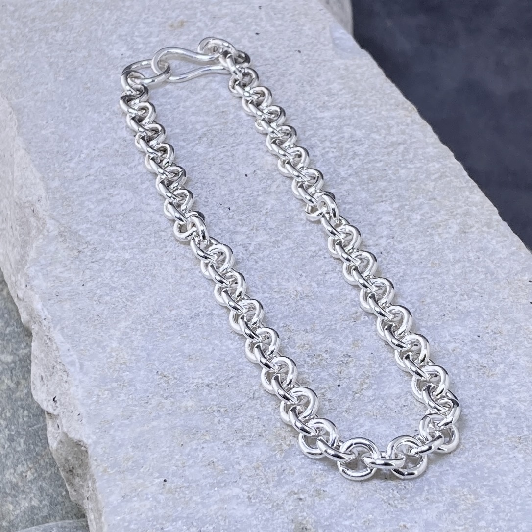 Cable Link Bracelet – Argentium Silver – 8.75″ - Image 6